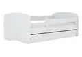 Produktbild: Kids Collective Kinderbett Jugendbett Kinderbett mit Rausfallschutz, Lattenrost & Schublade, 160x80 mit Matratze, in weiß Mädchen Jungen Bett
