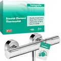 Produktbild: hansgrohe Ecostat Element - Duschthermostat Aufputz mit EcoStop+, Duscharmatur mit Sicherheitssperre (SafetyStop) bei 40° C, Thermostat für die Dusche, Mischbatterie für 1 Verbraucher, Chrom, 13346000