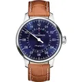 Produktbild: Meistersinger Klassik Plus Perigraph AM1008 - Sonnenschliff blau,cognac mit weißer Naht - 43mm