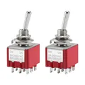 Produktbild: Miniatur-Kippschalter MTS-302, ON-ON, 3PDT, 9-polig, 2A 250V, 6A 125V, 2 Stück