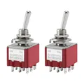 Produktbild: MiniaturKippschalter MTS302, ONON, 3PDT, 9polig, 2A 250V, 6A 125V, 2 Stück