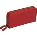 Produktbild: Reißverschlusslangbörse Leder, einfarbig rot - Rot