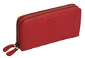 Produktbild: GlücksNugget Geldbörse Reißverschlusslangbörse Leder, einfarbig rot