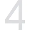 Produktbild: ALPERTEC Hausnummer, 4, Weiß, Kunststoff, 9,7 x 18 x 0,4 cm, nachtleuchtend - weiss