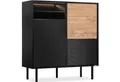 Produktbild: KONSIMO® Hochkommode LOFTY Sideboard, Türkommode, ohne Beleuchtung, Loft-Stil, Holz, geriffelte Front, 3 Türen, hergestellt in der EU