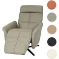 Produktbild: Relaxsessel HWC-L10, Design Fernsehsessel TV-Sessel Liegesessel, Liegefunktion drehbar, Voll-Leder ~ grau
