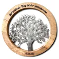 Produktbild: DEKOGURU Persönliche Wanddekoration Holzkreis mit Gravur Motiv Lebensbaum Wandschild 25cm