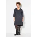 Produktbild: Ulla Popken Jerseykleid Jerseykleid A-Linie V-Ausschnitt 3/4-Arm schwarz 54/56