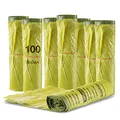 Produktbild: BigDean 100 Rollen Gelber Sack, Gelbe Säcke 90 Liter HDPE Gelb 13 Stück pro Rolle, insgesamt 1300 Stück - ca. 60x87 cm plus 5 cm Umschlag 15my - Ideal für Mülltonnen, Mülleimer und Körbe