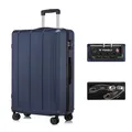 Produktbild: YONSLY Premium Reisekoffer TSA-Schloss,YKK-Reißverschluss Hartschalen-Koffer Trolley Rollkoffer Suitcase Handgepäck 4 Rollen (Dunkelblau, XL)