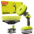 Produktbild: Ryobi Akku-Reinigungsbürste R18CPS-0 rotierender Borstenkopf + Akku 5Ah RB18L50