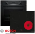 Produktbild: Bosch Herdset Autark Backofen Schwarz 3D Heißluft + Glaskeramik Kochfeld 60cm
