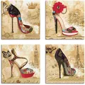 Produktbild: Artland Leinwandbild Veränderliche Zeiten Stiletto, Mode (4 St), 4er Set, verschiedene Größen