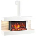 Produktbild: Elektrokamin, Weiß, Metall, Glas, 82.0x84.0x21.7 cm, Fernbedienung, Flammeneffekt separat schaltbar, Überhitzungsschutz, Thermostat, Dimmer, Kleinmöbel