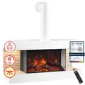 Produktbild: KAMINIO Elektrokamin LIZ mit Abzugsrohr - Elektrischer Wandkamin mit Heizung, 3D-Flammeneffekt, LED-Ambientelicht, Fernbedienung - Weiß