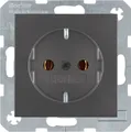 Produktbild: Schuko Steckdose Unterputz 16A 250V anthrazit matt RAL7021 Kunststoff
