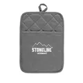 Produktbild: STONELINE Hitzebeständiger Topflappen Baumwolle mit Aufhängeöse 25 x 18 cm, CE zertifizierter Hitzeschutz, Extra Weich Waschbar, Topfuntersetzer Topfhandschuhe zum Kochen Backen Grillen, Grau