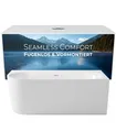 Produktbild: Calmwaters Vorwand-Badewanne 180x80 cm Komplettset Seamless Comfort fugenloses Design, vormontiert mit Schürze & Ablaufgarnitur, linke Ausführung, Made in EU, Acryl, 02SL6224