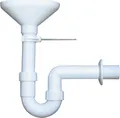 Produktbild: HAAS PP Trichtersiphon DN 40, weiss mit Sieb und Wandhalterung nach DIN 274