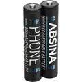 Produktbild: Absina Akku AAA Phone, 1,2 V, 800 mAh, AAA, NiMH, 2 Stück
