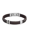 Produktbild: Fossil Armband Herren Essentials Braunes Leder Edelstahl JF04133040