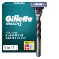 Produktbild: Gillette Mach Rasierer Herren Edelstahl Grau Schwarz 3 Klingen 15 Rasuren