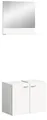 Produktbild: xonox.home Badezimmer Boston 2tlg. Badmöbel Set kleine Bäder Komplettprogramm Bademöbel-Set in weiß Nb. bodenstehend hängend montierbarca.57x186x33 cm