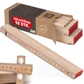 Produktbild: Metrie™ Zollstöcke – Gliedermaßstäbe 2m | Meterstäbe, Maßstäbe - Natur Buche | Duplex Teilung, Hergestellt in der EU | Robuster & Präziser Holz-Gliedermaßstab | für Handwerker, DIY | BLOCK 72-10 Stück