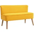 Produktbild: Homcom Sofa 2 Sitzer Couch, Kleine Loveseat Mit Cord-optik Modern Polstersofa Für Wohnzimmer, Schlafzimmer, Kleinen Raum, Gelb 117 X 56,5 X 77 Cm