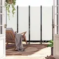 Produktbild: 4 Teilig Paravent Sonnenschutz, Klappbar Raumteiler Freistehend Sichtschutzwand Stellwand Trennwand Für Büros, Balkon, Schlafzimmer, Außengarten, 224x182cm, Creme - Woltu