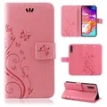 Produktbild: Hülle Kompatibel mit Samsung Galaxy A20e SM-A202 | Premium PU Leder Handyhülle Wallet Case | Schutzhülle Blumen Klapphülle Handyhülle | Rosa