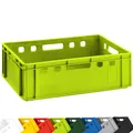 Produktbild: BURI 1x Fleischkiste E2 Fleischerkiste Hellgrün 60x40x20cm Metzgerkiste Lagerkiste Stapelkiste | Eurobox Made in Germany lebensmittelecht, robust, stapelbar