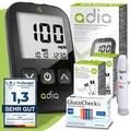 Produktbild: adia Blutzuckermessgerät (mg/dl) + 110 Blutzuckerteststreifen + 110 Lanzetten
