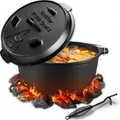 Produktbild: NSIRONS, gusseiserner Dutch Oven 9 Liter schwarz mit Deckel