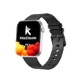 Produktbild: Knauermann Lite 4 eckig Silber - schwarzes Silikonarmband