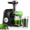 Produktbild: HOUSNAT Slow Juicer, Entsafter Gemüse und Obst, Profi Entsafter mit Ruhigem Motor │ Umkehrfunktion │ Saftkanne │ Reinigungsbürste │ 2 Filterelemente(Black)