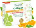 Produktbild: Biostile Collagen Powder Blend mit Hyaluronsäure – 30 Beutel mit 8600 mg hydrolysiertem Kollagen, Hyaluronsäure, Vitamin C, Curcumin und Shilajit für Haut, Gelenke und Knochen