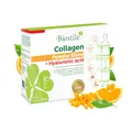 Produktbild: Biostile Collagen Powder Blend mit Hyaluronsäure – 30 Beutel mit 8600 mg hydrolysiertem Kollagen, Hyaluronsäure, Vitamin C, Curcumin und Shilajit für Haut, Gelenke und Knochen