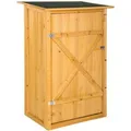 Produktbild: Tectake Gartenschrank Mit Flachdach Taman Aus Imprägniertem Nadelholz Zwei Regalböden  75 x 56 x 118 cm Braun