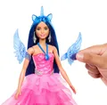 Produktbild: Barbie Saphire Puppe mit Einhorn (mit blauen Haaren und pinkfarbenem Kleid)