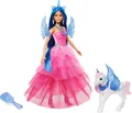 Produktbild: Barbie Zauber Modepuppe Einhorn Pink Kleid Flügel Schwanz HRR16