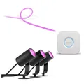 Produktbild: Philips Hue Starter Set Lightstrip Outdoor 5m + Lily Spot 3er Pack + Bridge V2 KU04-10U+KY01-183+KV01-1L5