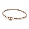Produktbild: PANDORA Moments Studded Chain Armband aus Sterling Silber mit 14 Karat rosévergoldete Metalllegierung, Kompatibel Moments, Größe: 20cm, 582731C00-20