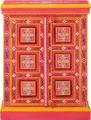Produktbild: vidaXL Sideboard Massivholz Mango Rosa Handbemalt