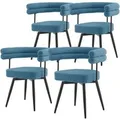 Produktbild: ML-Design Esszimmerstühle Drehbar 4Er Set Blau Teddy-Stoff