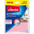 Produktbild: Vileda Allzwecktuch Actifibre Soft, 27 x 32 cm, aus Mikrofaser, rot, waschbar, 2 Stück