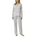 Produktbild: Schiesser Women Straight Leg Long Pyjama Weiß/Grau Baumwolle 36 Damen