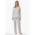 Produktbild: Schiesser Schlafanzug Casual Essentials (2 tlg) Baumwolle, V-Ausschnitt, langärmelig grau|silberfarben S (36)