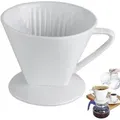 Produktbild: ORION Kaffeetrichter / Kaffeefilterhalter / Kaffeebereiter aus Porzellan - Weiß