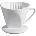 Produktbild: Kaffeefilter 1 X 4 Porzellan Spülmaschinenfest 1 - Loch 11,5cm Ø13cm Weiß